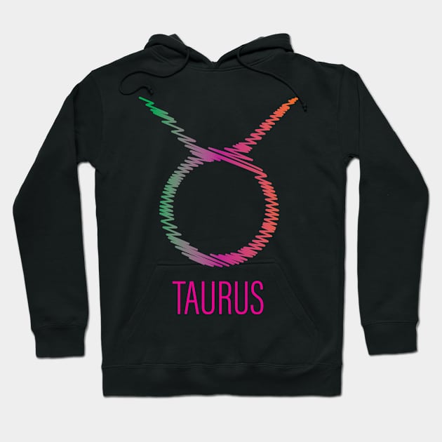 Taurus Zodiac Scribble Multicolor Hoodie by centeringmychi